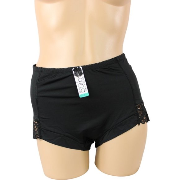 Barbra Lingerie Panties Large Boy Shorts Black Lace New with Tags High Waist P60 - Picture 4 of 11
